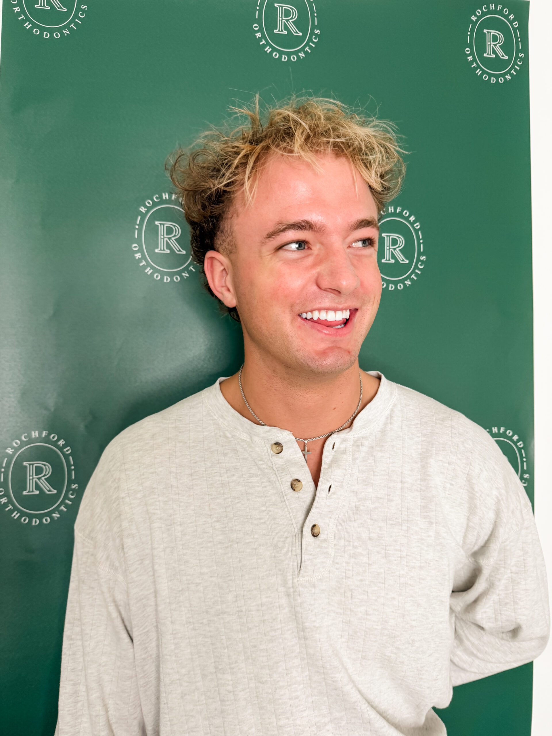 Man smiling at Rochford Orthodontics.