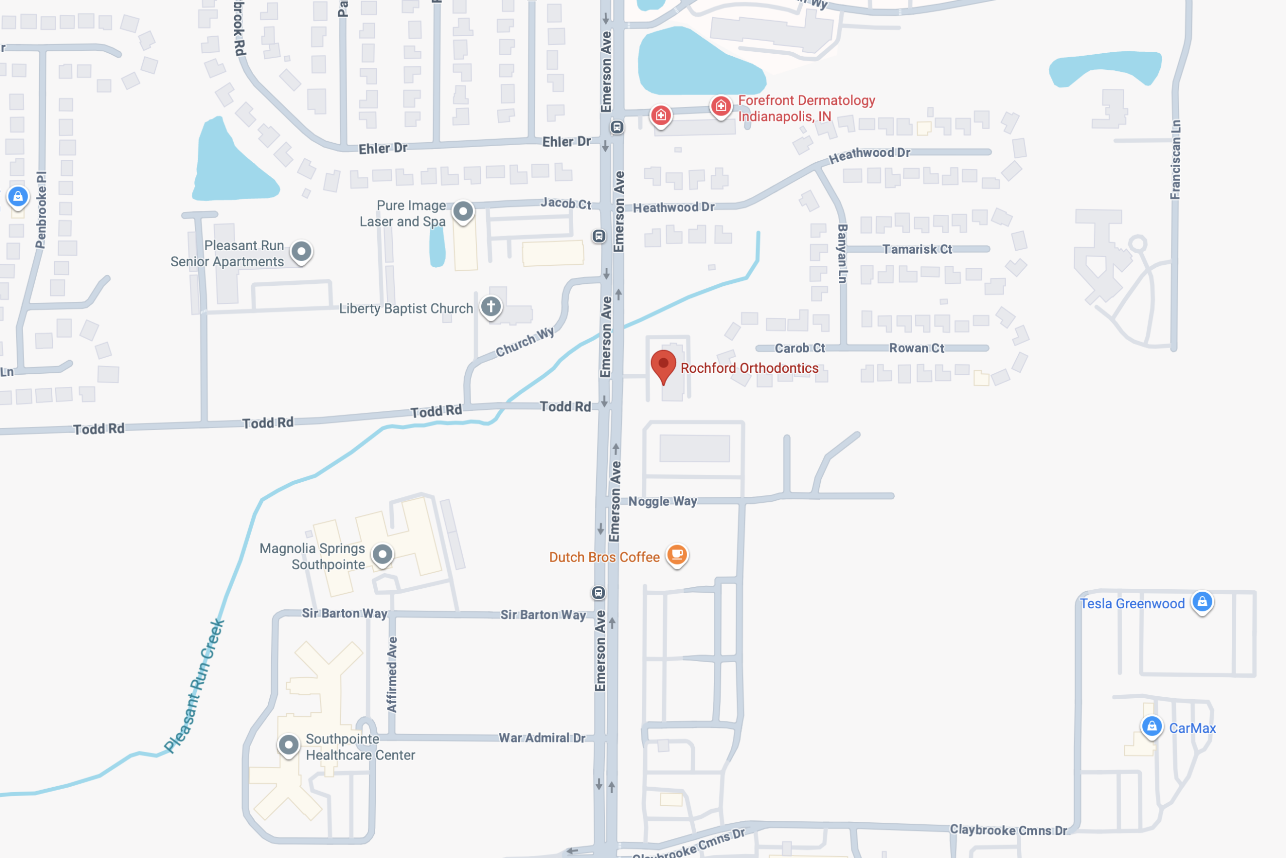 Map of Southport Location for Rochford Orthodontics.